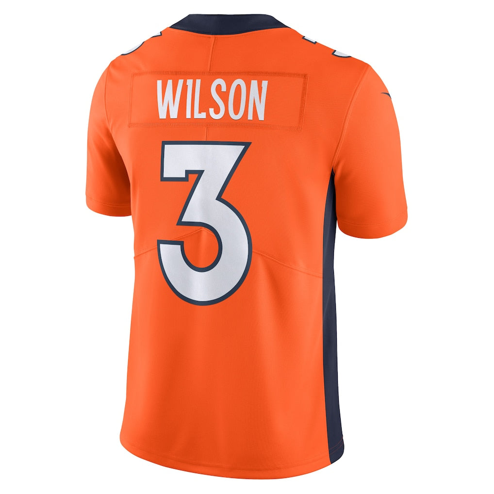 Punc D.Broncos #3 Russell Wilson Orange Vapor Untouchable Limited Jersey