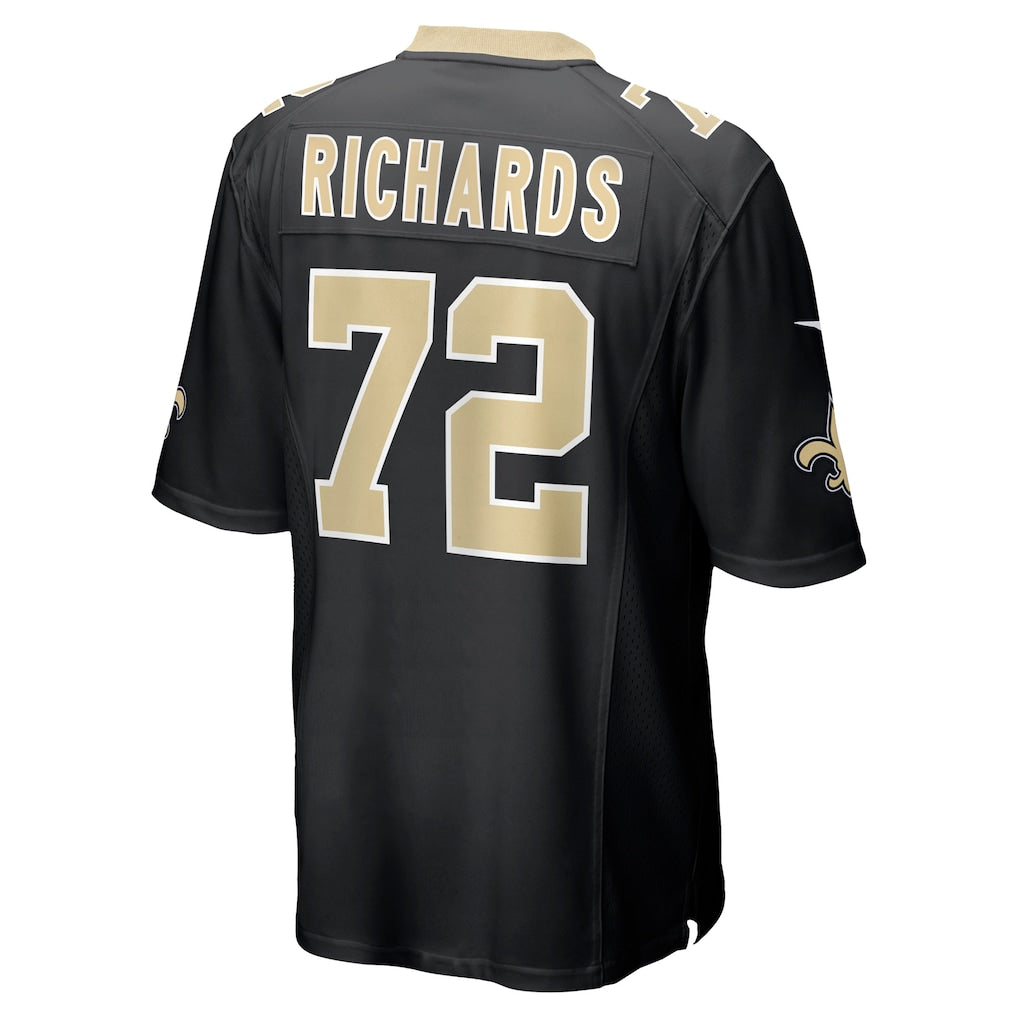 Punc NO.Saints #72 Asim Richards Black Team Game Jersey