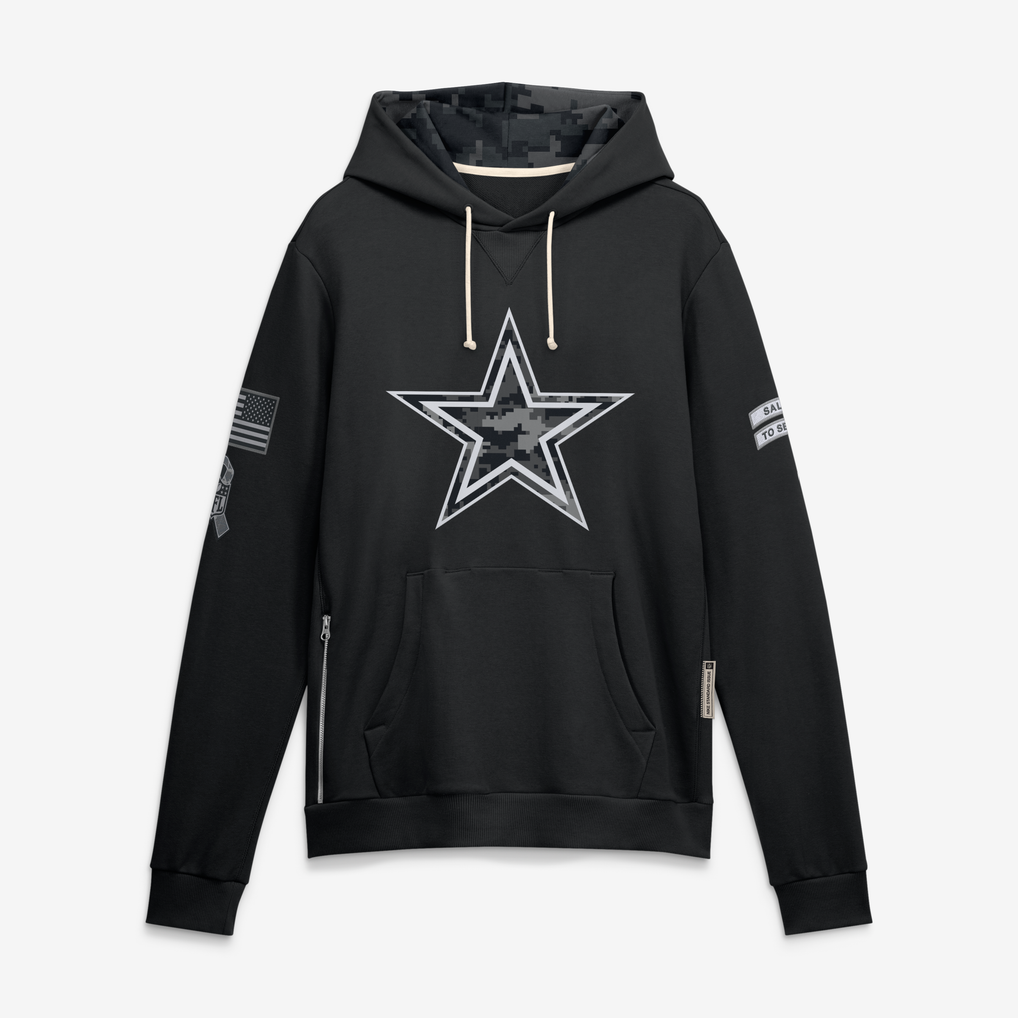 Punc D.Cowboys Black 2026 Salute to Service Sideline Dri-FIT Pullover Hoodie Jerseys