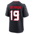 Punc H.Texans #19 Xavier Hutchinson Navy Team Game Jersey