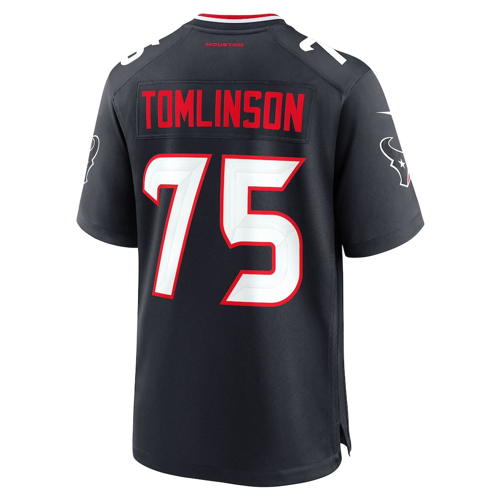 Punc H.Texans #75 Laken Tomlinson Navy Team Game Jersey