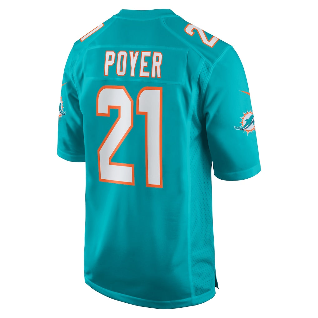 Punc M.Dolphins #21 Jordan Poyer Aqua Game Jersey