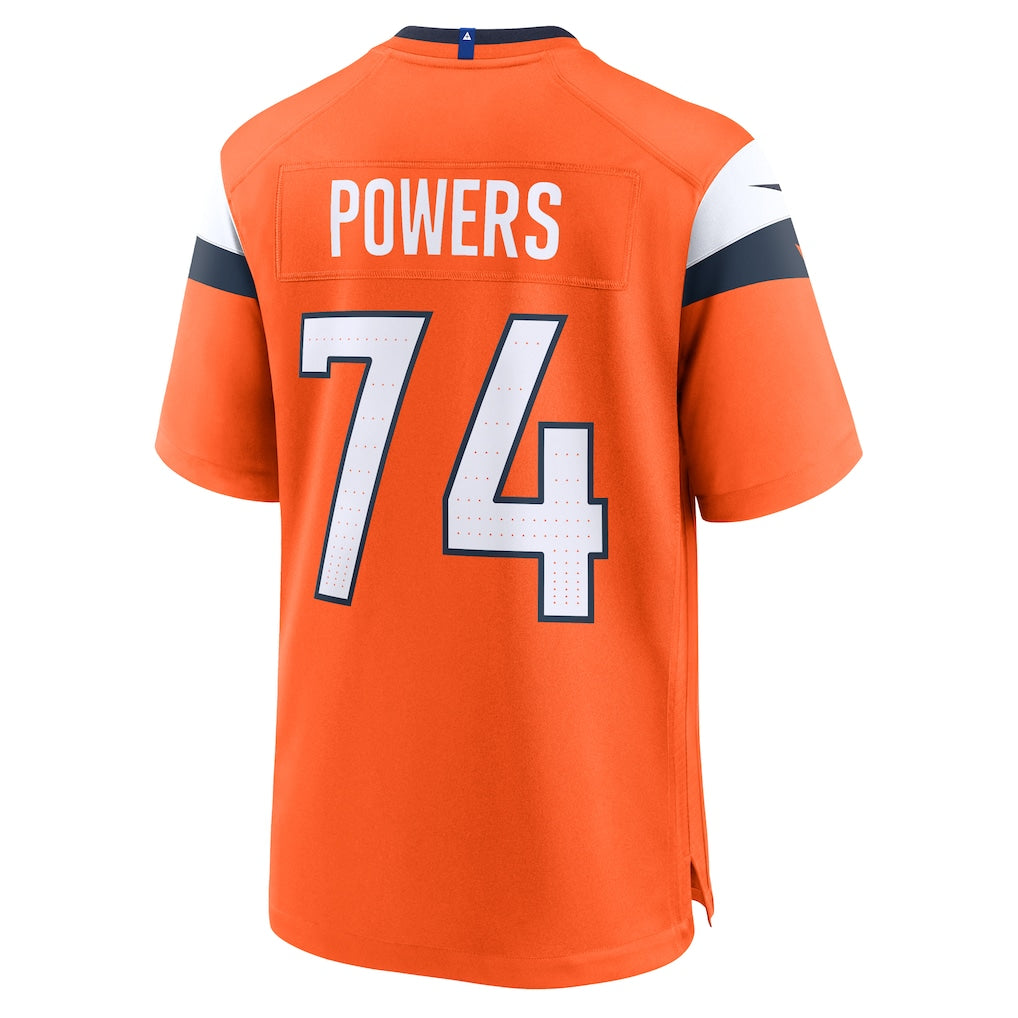 Punc D.Broncos #74 Ben Powers Orange Team Game Jersey