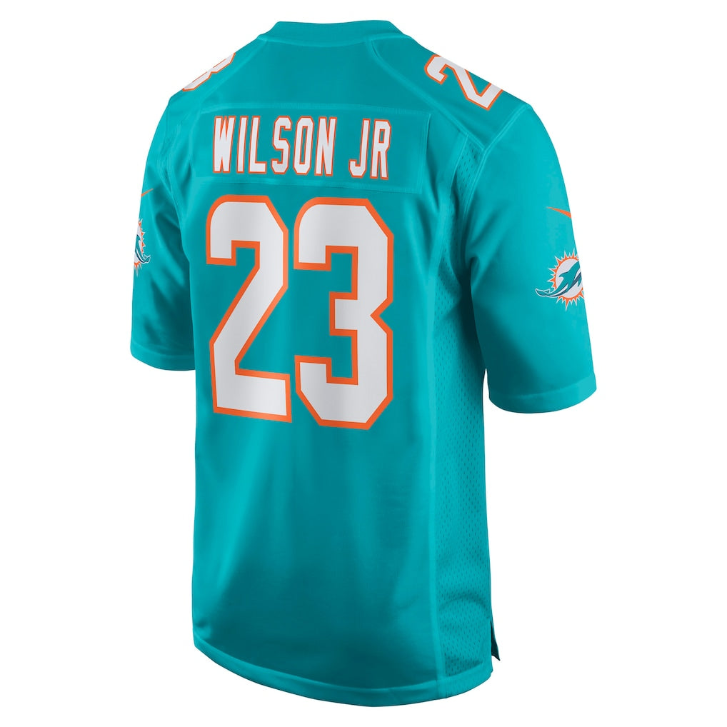 Punc M.Dolphins #23 Jeff Wilson Jr. Aqua Game Player Jersey