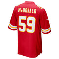 Punc KC.Chiefs #59 Cooper McDonald Red Team Game Jersey