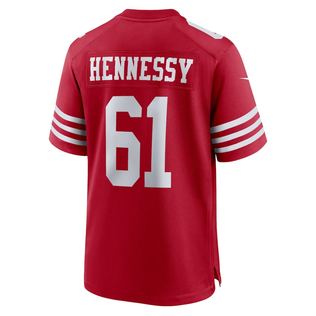 Punc SF.49ers #61 Matt Hennessy Scarlet Team Game Jersey