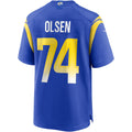 Punc LA.Rams #74 Merlin Olsen Royal Game Retired Player Jersey