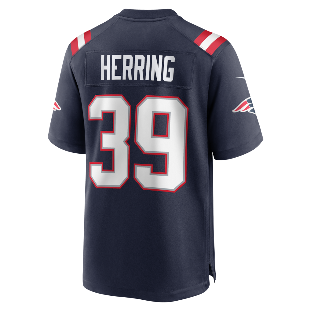 Punc NE.Patriots #39 Tyron Herring Navy Game Retired Player Jersey