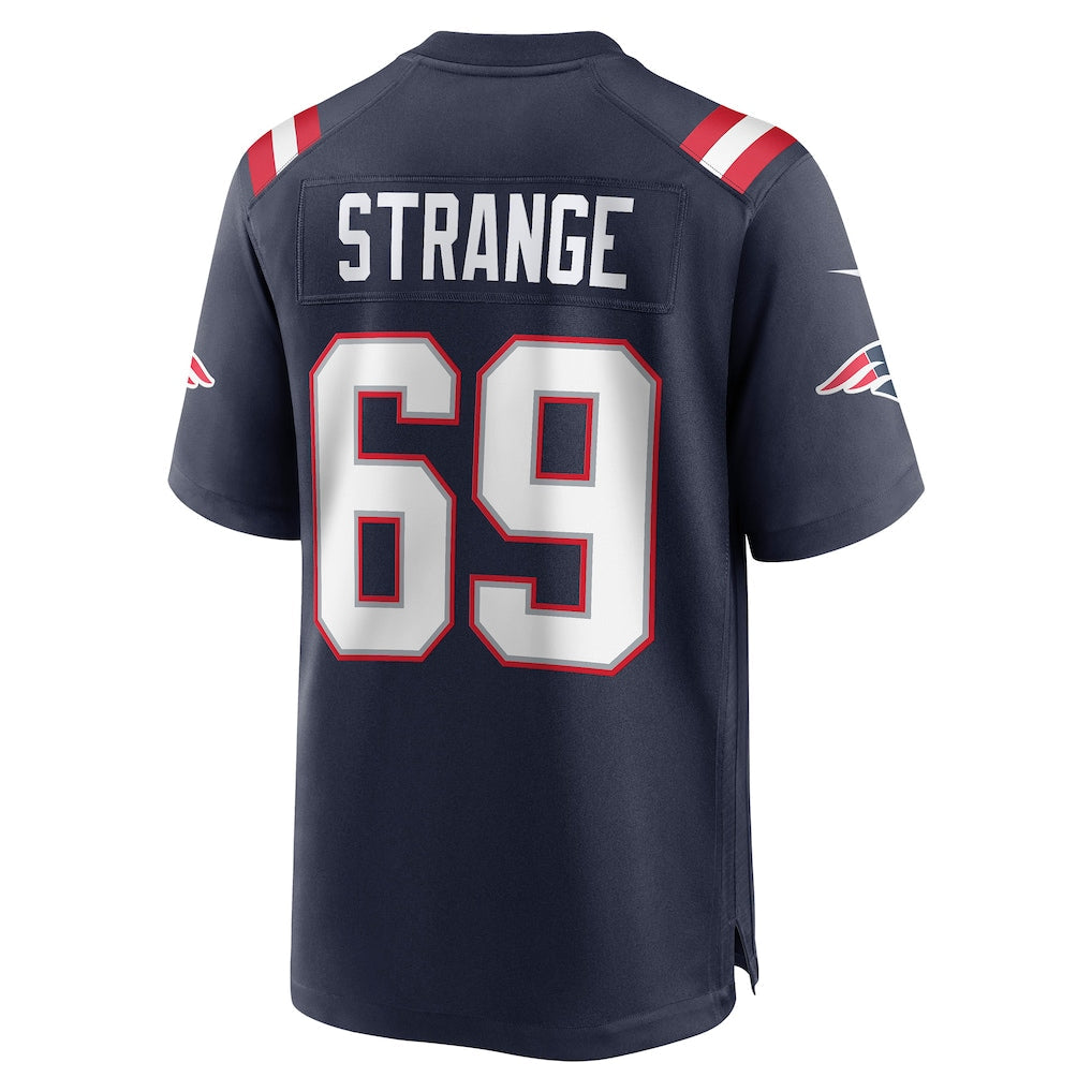 Punc NE.Patriots #69 Cole Strange Navy Game Player Jersey
