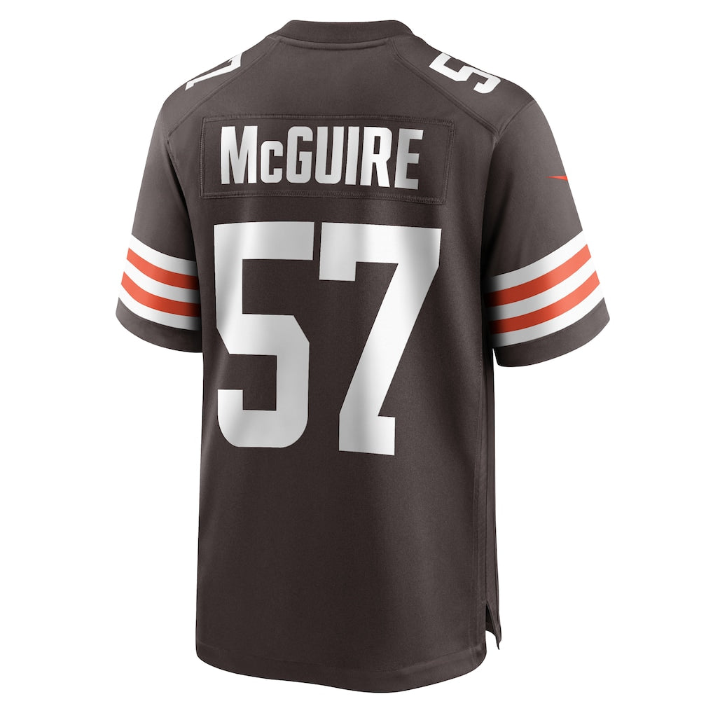 Punc C.Browns #57 Isaiah McGuire Brown Team Game Jersey
