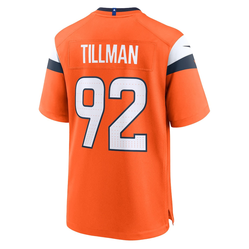 Punc D.Broncos #92 Dondrea Tillman Orange Team Game Jersey