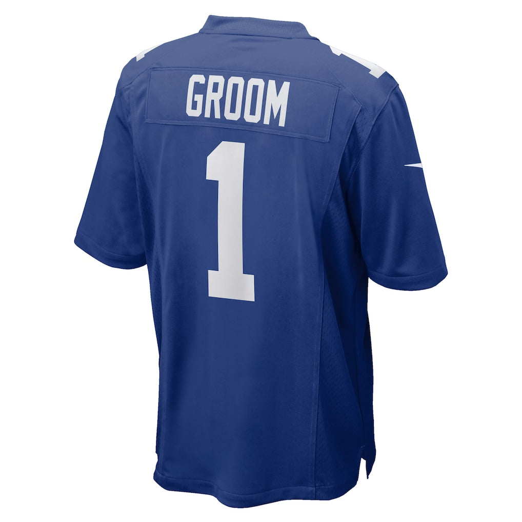 Punc NY.Giants #1 Groom Royal Game Jersey