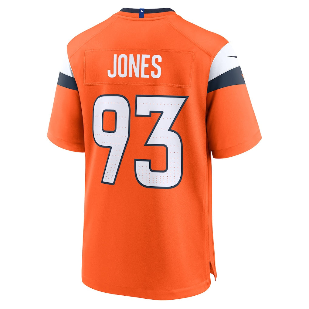 Punc D.Broncos #93 D.J. Jones Orange Team Game Jersey