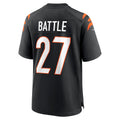 Punc C.Bengals #27 Jordan Battle Black Team Game Jersey