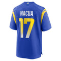 Punc LA.Rams #17 Puka Nacua Royal Game Player Jersey
