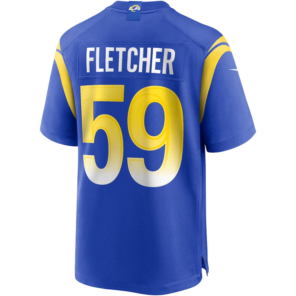 Punc LA.Rams #59 London Fletcher Royal Game Retired Player Jersey