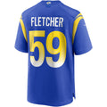 Punc LA.Rams #59 London Fletcher Royal Game Retired Player Jersey