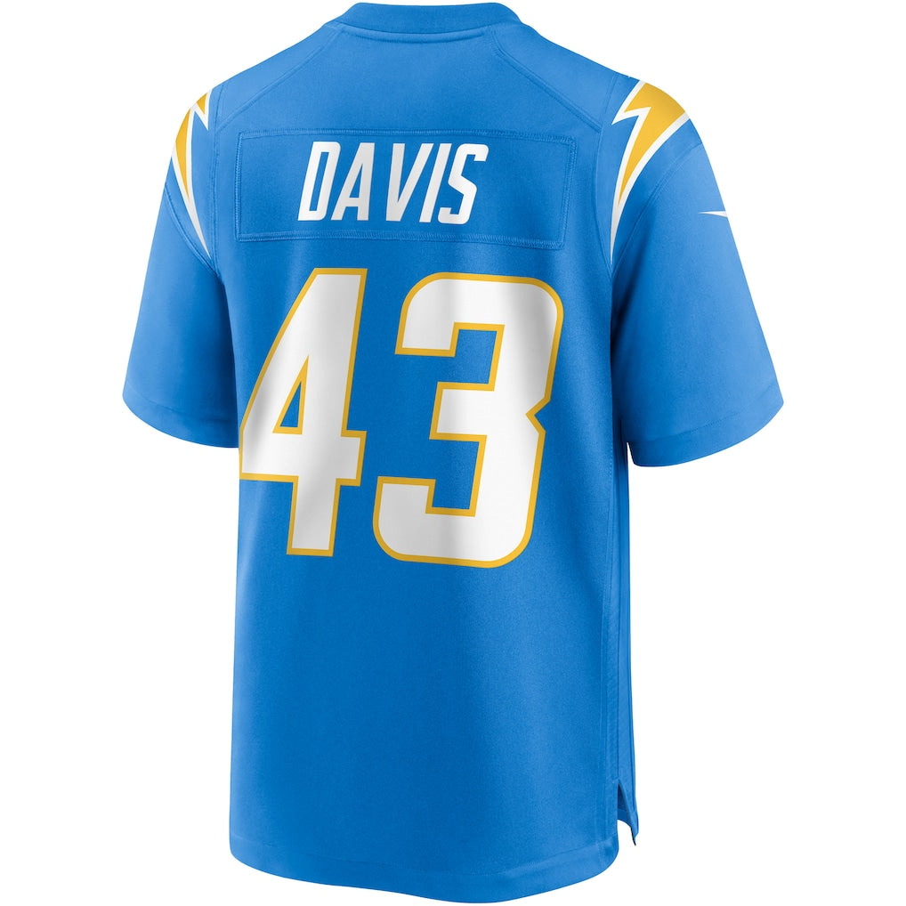 Punc LA.Chargers #43 Michael Davis Powder Blue Game Jersey