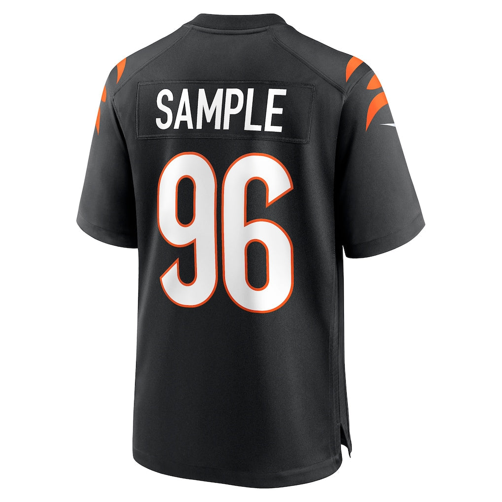 Punc C.Bengals #96 Cam Sample Black Game Jersey
