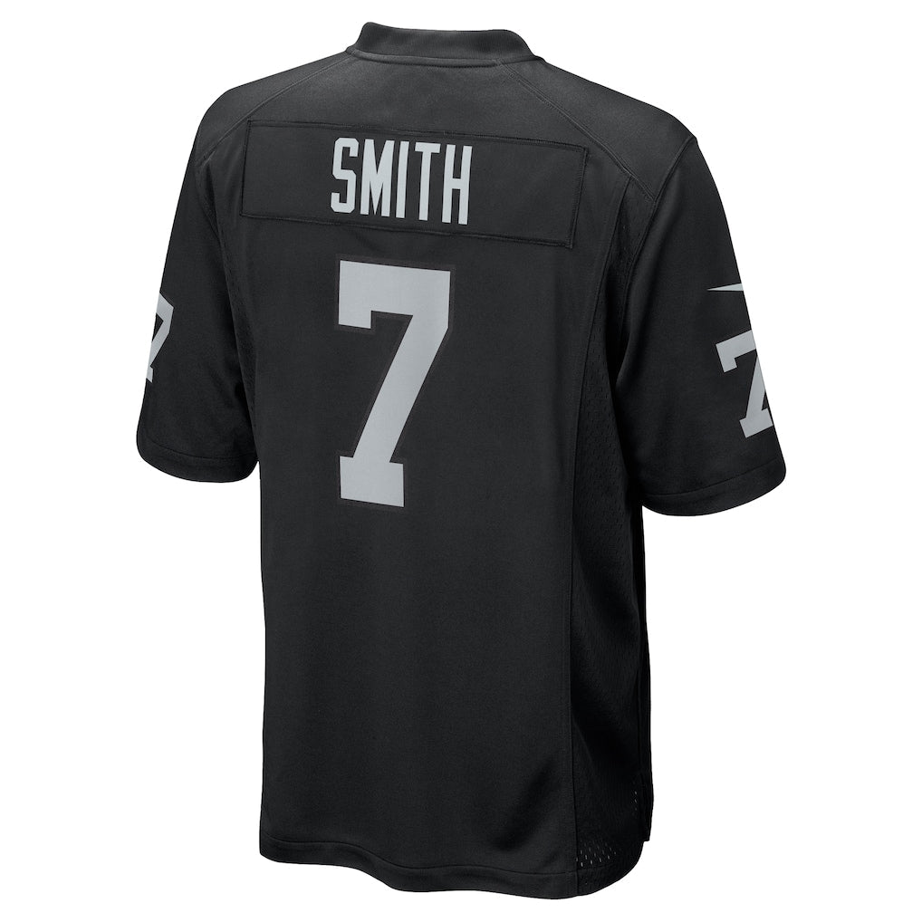 Punc LV.Raiders #7 Geno Smith Black Game Player Jersey