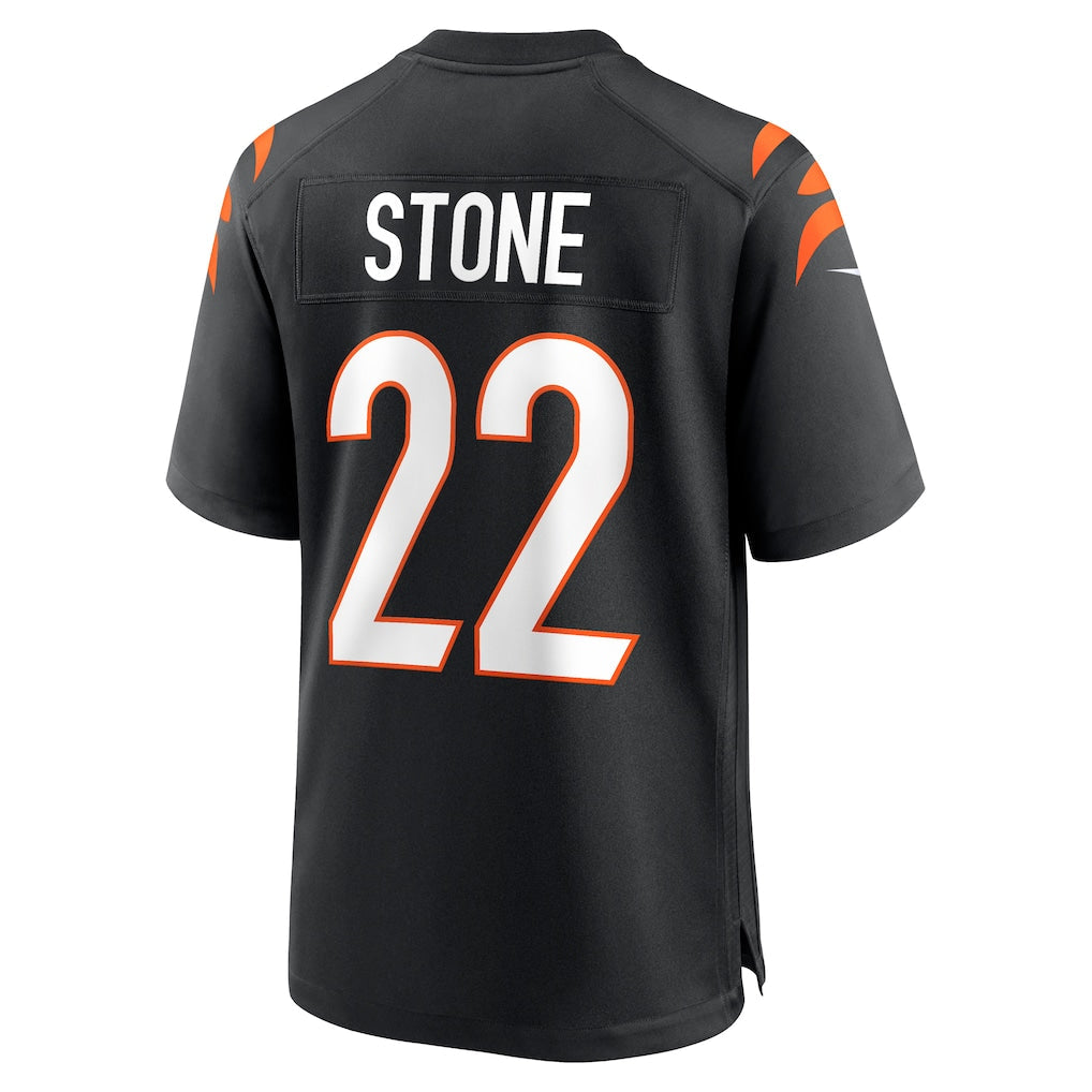 Punc C.Bengals #22 Geno Stone Black Game Jersey