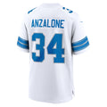 Punc D.Lions #34 Alex Anzalone White Game Jersey