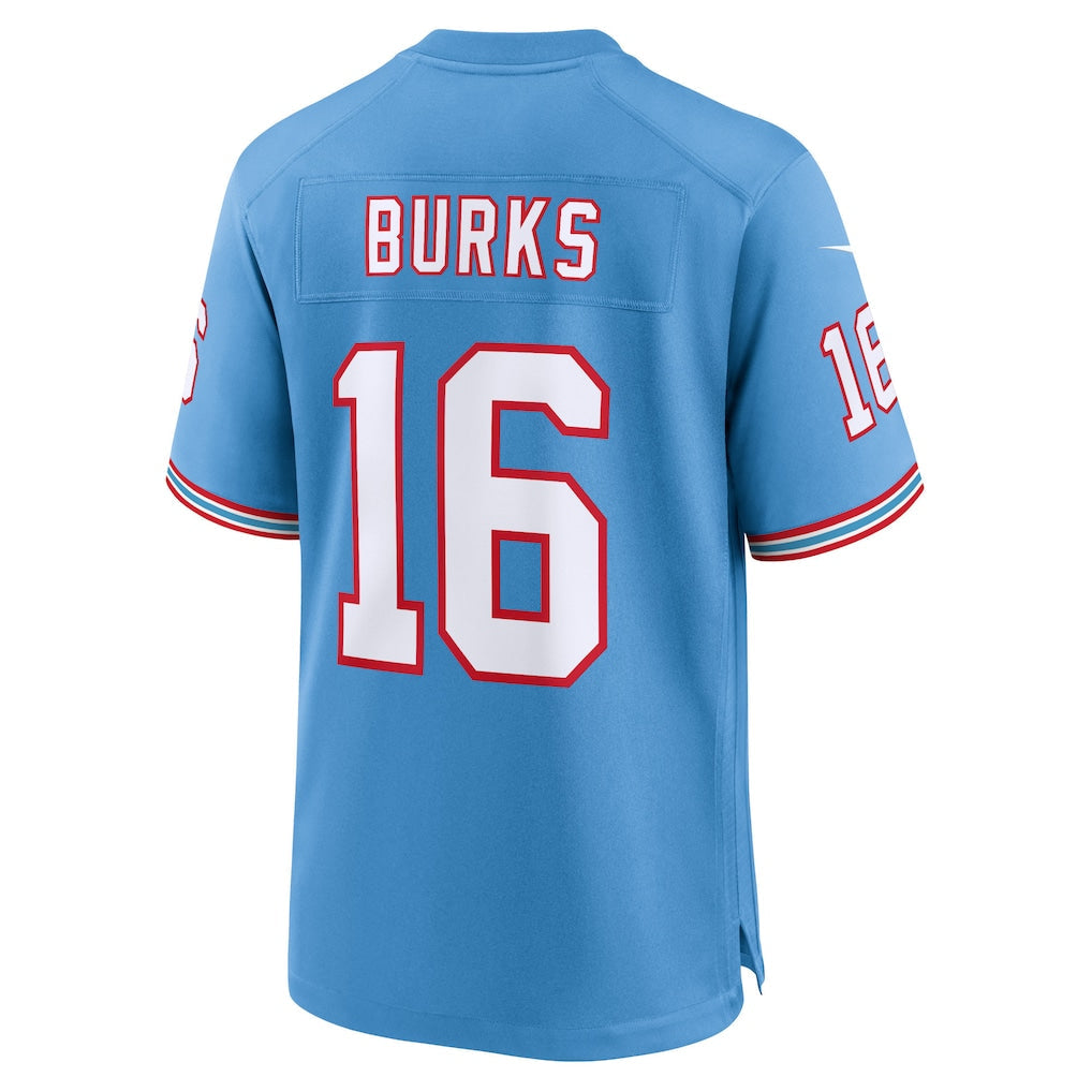 Punc T.Titans #16 Treylon Burks Light Blue Oilers Throwback Alternate Game Player Jersey
