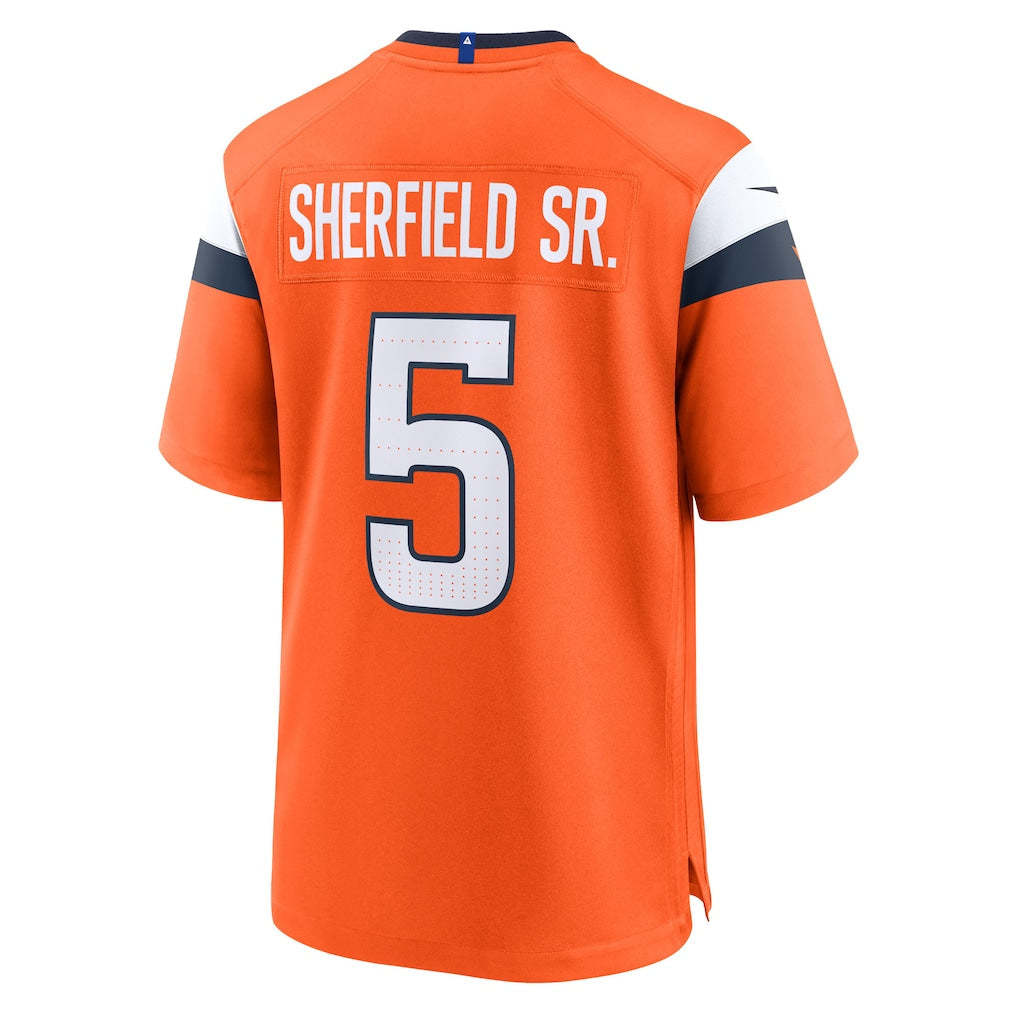 Punc D.Broncos #5 Trent Sherfield Sr. Orange Team Game Jersey