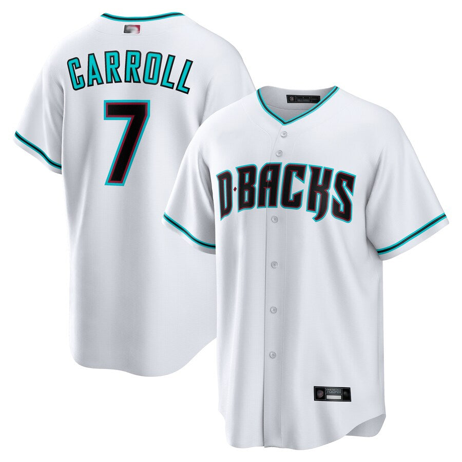 Punc A.Diamondbacks #7 Corbin Carroll Player White Replica Personalized Stitched Jerseys