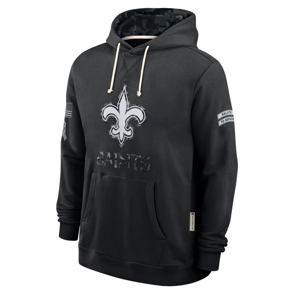 Punc NO.Saints Black 2026 Salute to Service Sideline Dri-FIT Pullover Hoodie Jerseys