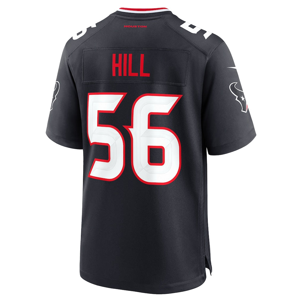 Punc H.Texans #56 Jamal Hill Navy Team Game Jersey