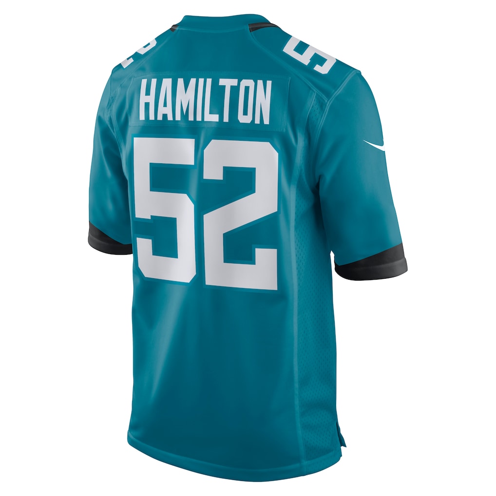 Punc J.Jaguars #52 DaVon Hamilton Teal Team Game Jersey