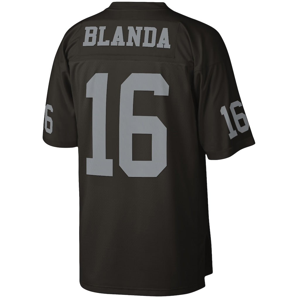 Punc LV.Raiders #16 George Blanda Mitchell & Ness Black Legacy Replica Jersey