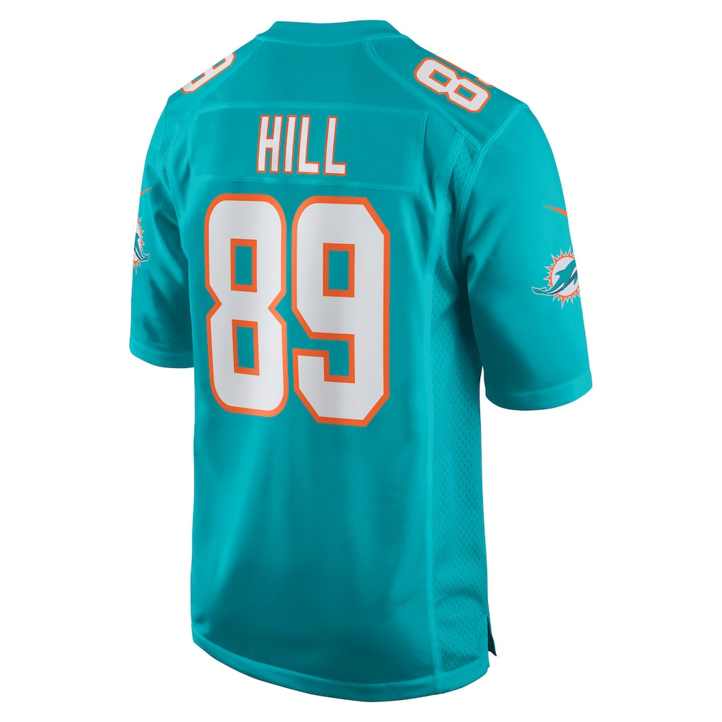 Punc M.Dolphins #89 Julian Hill Aqua Game Jersey