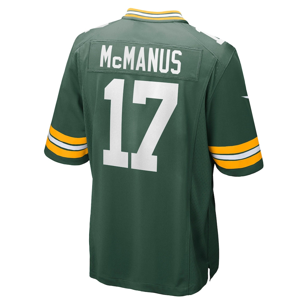 Punc GB.Packers #17 Brandon McManus Green Team Game Jersey