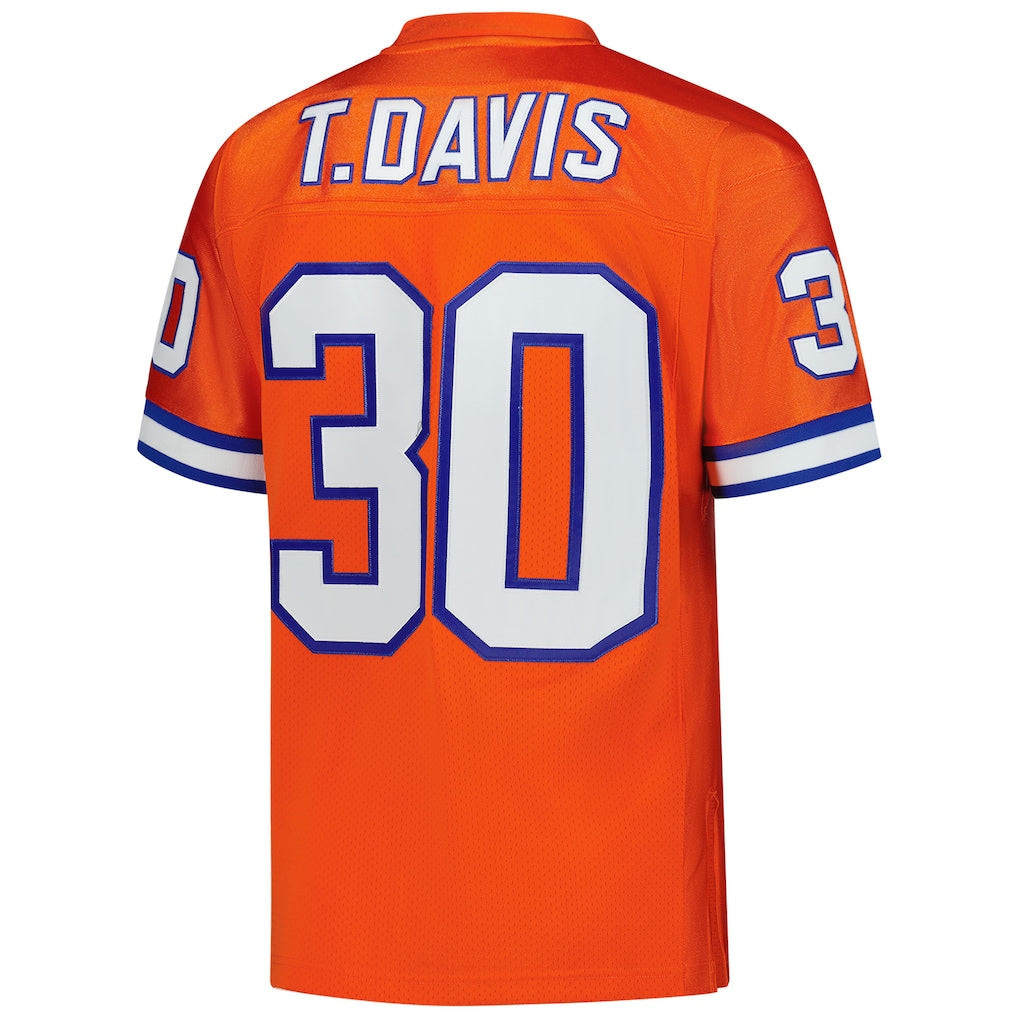 Punc D.Broncos #30 Terrell Davis Mitchell & Ness Orange 1995 Authentic Throwback Retired Player Jersey
