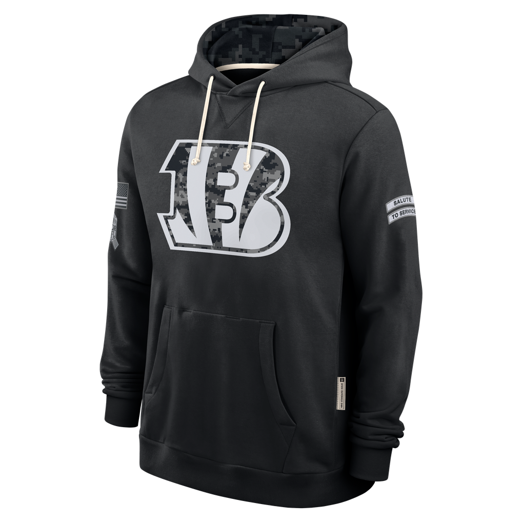 Punc C.Bengals Black 2026 Salute to Service Sideline Dri-FIT Pullover Hoodie Jerseys
