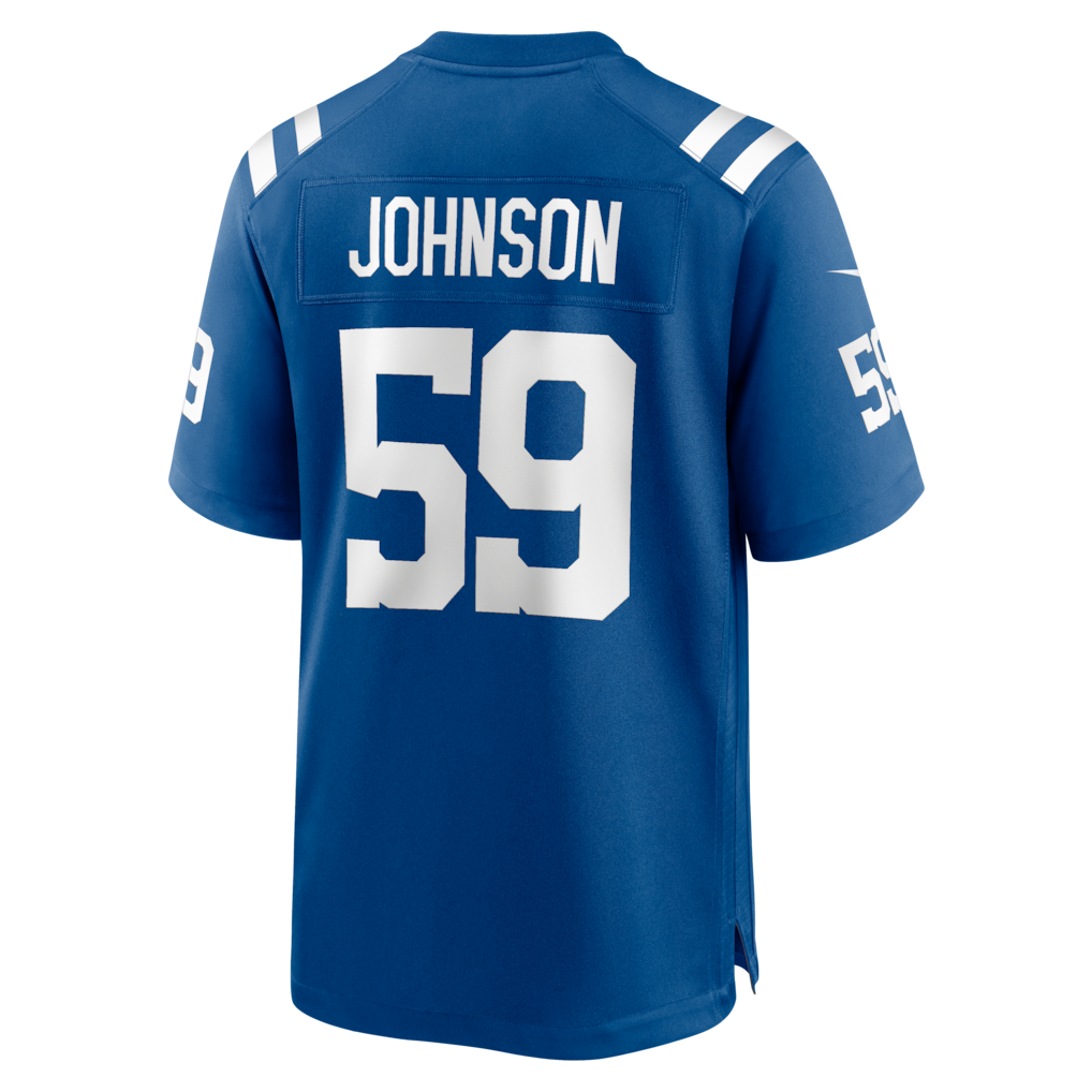 Punc IN.Colts #59 Buddy Johnson Royal Team Game Jersey