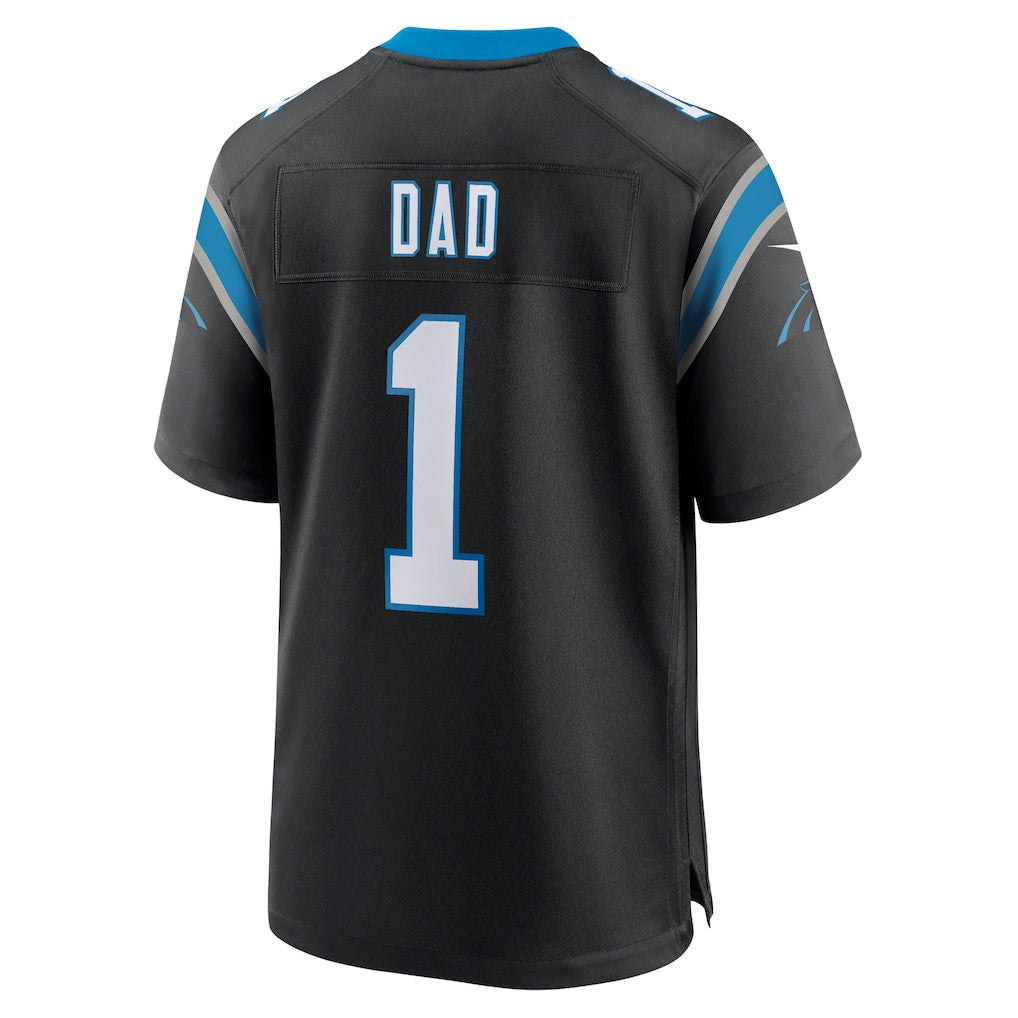 Punc C.Panthers #1 Dad Black Game Jersey
