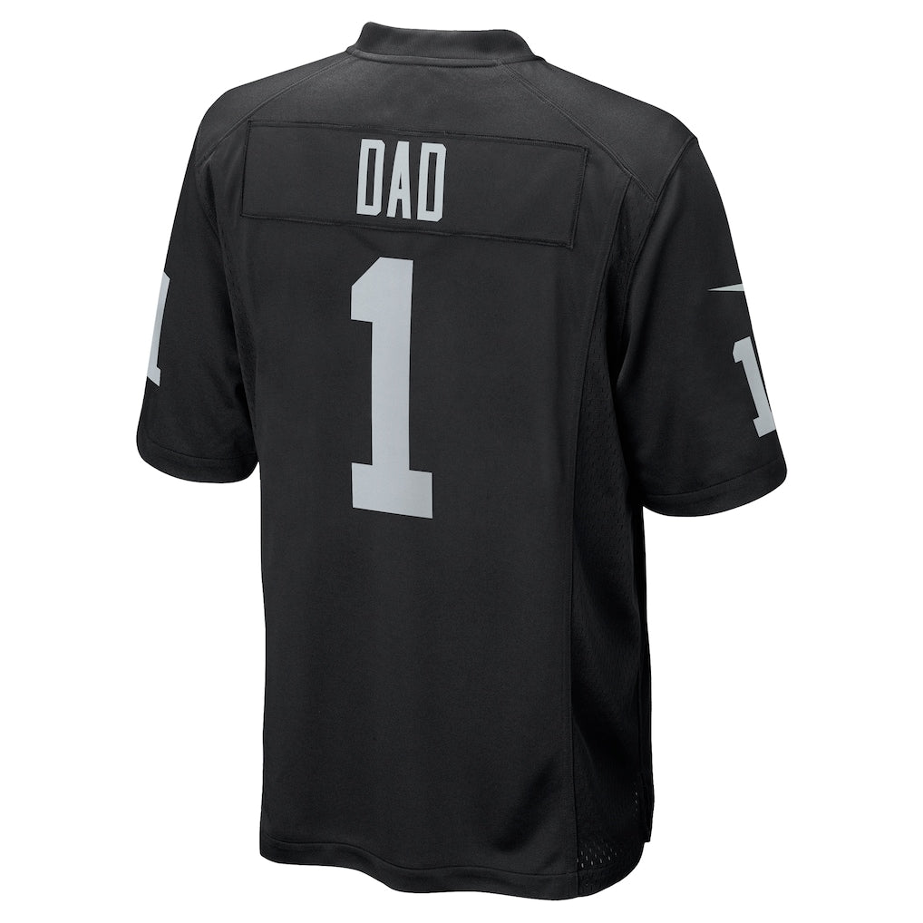Punc LV.Raiders #1 Dad Black Game Jersey