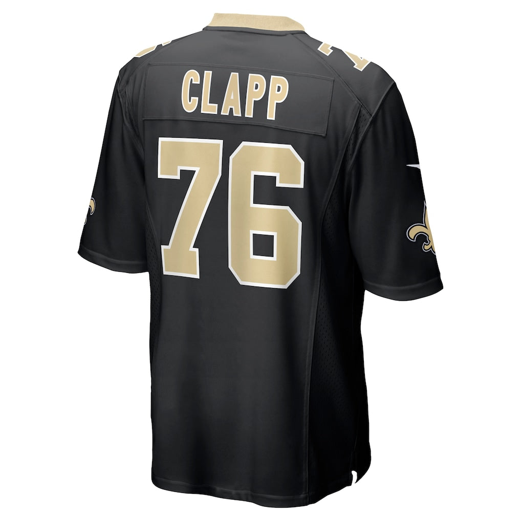 Punc NO.Saints #76 Will Clapp Black Team Game Jersey