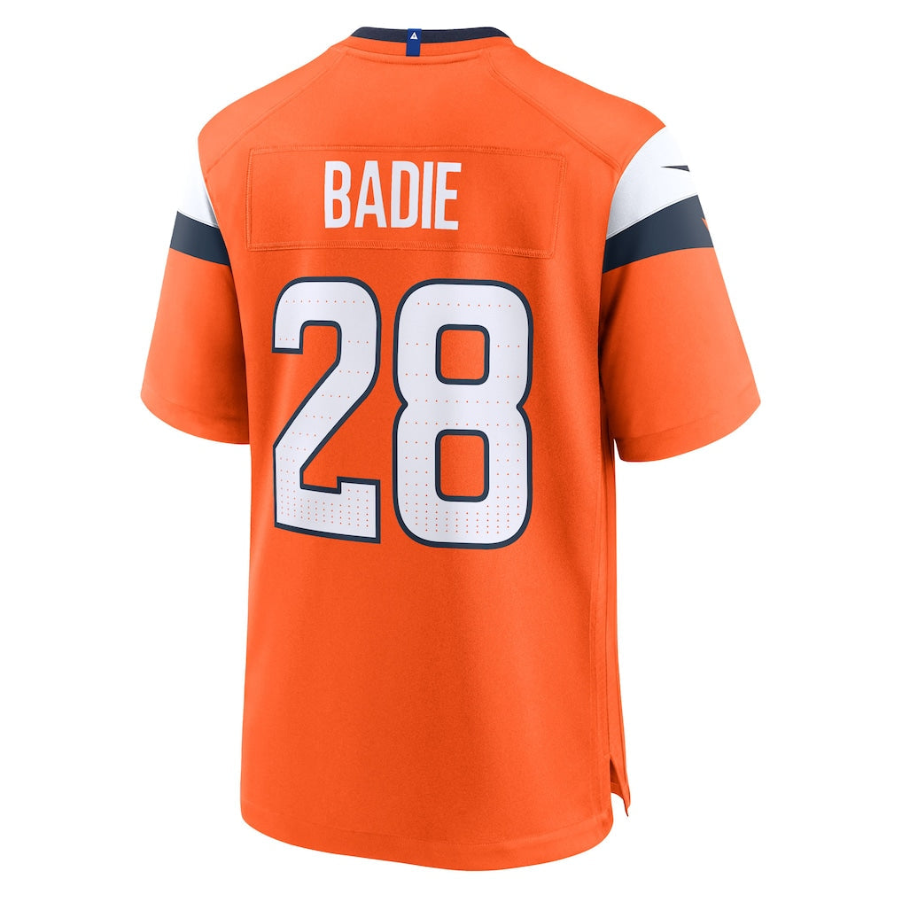 Punc D.Broncos #28 Tyler Badie Orange Team Game Jersey