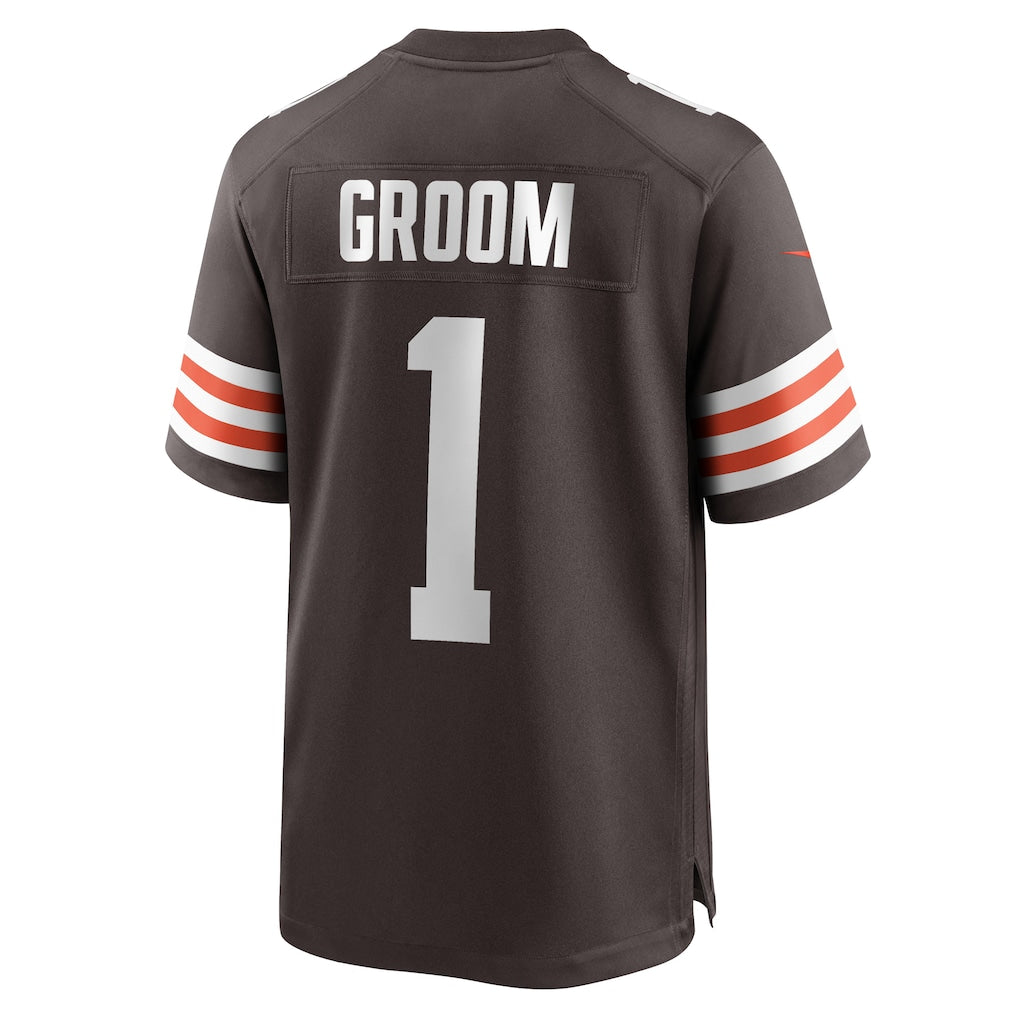 Punc C.Browns #1 Groom Brown Game Jersey