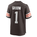 Punc C.Browns #1 Groom Brown Game Jersey