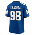 Punc IN.Colts #98 Tony Siragusa Blue Retired Player Alternate Game Jersey