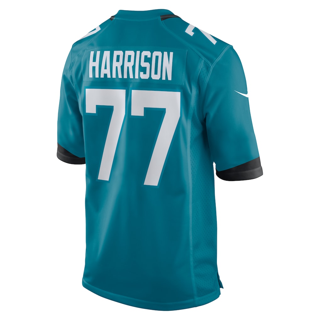 Punc J.Jaguars #77 Anton Harrison Teal Game Jersey