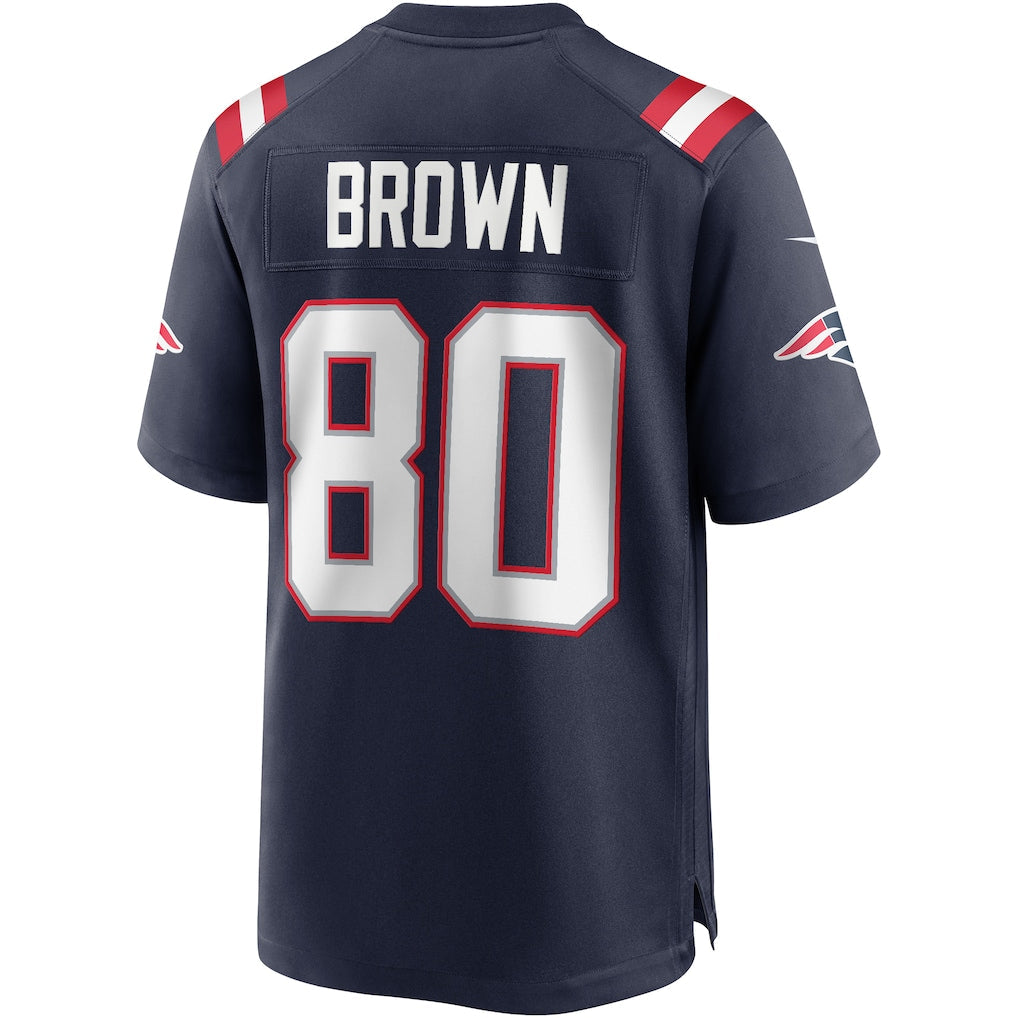 Punc NE.Patriots #80 Troy Brown Navy Game Retired Player Jersey