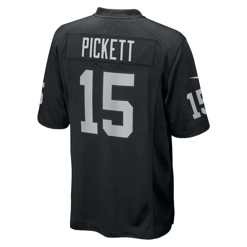 Punc LV.Raiders #15 Kenny Pickett Black Team Game Jersey
