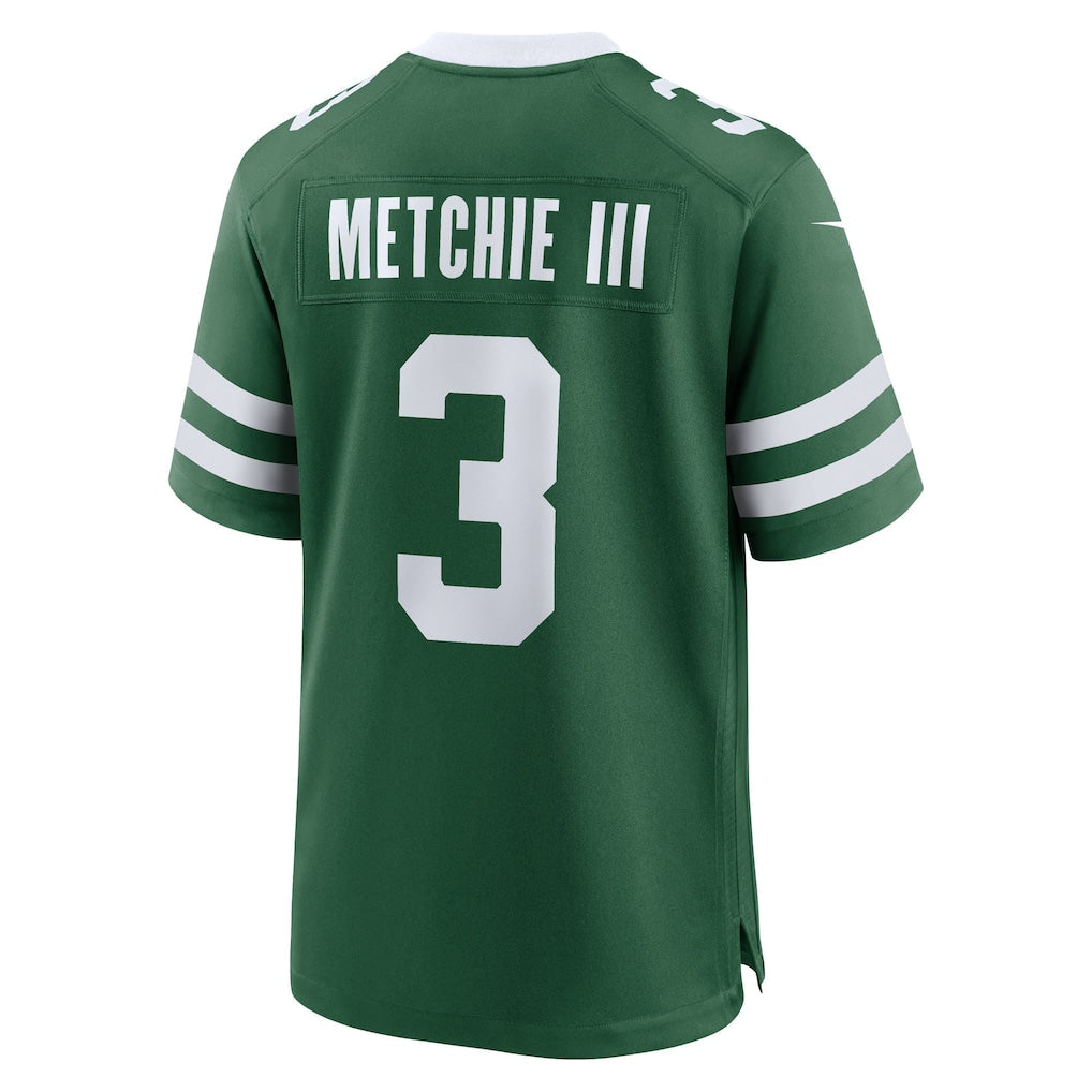 Punc NY.Jets #3 John Metchie III Legacy Green Team Game Jersey