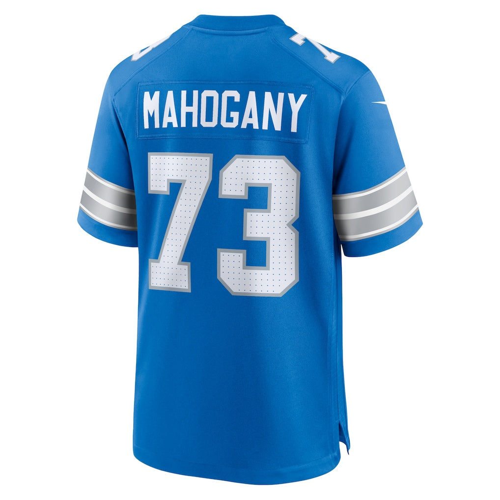 Punc D.Lions #73 Christian Mahogany Blue Team Game Jersey